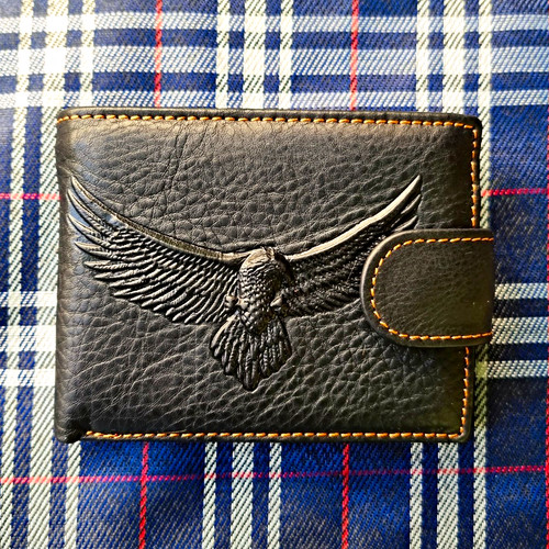 Men black leather bifold - men's,
