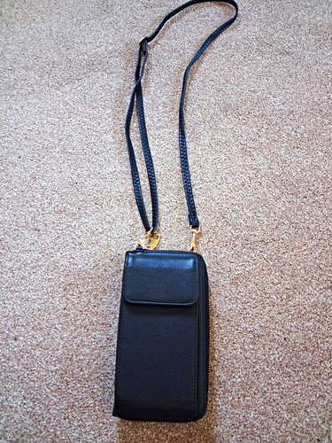 Black faux leather zip - faux, zip-around