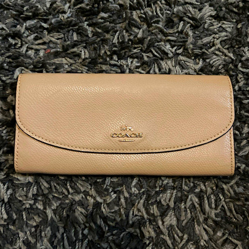 Coach beige leather wallet - coach,