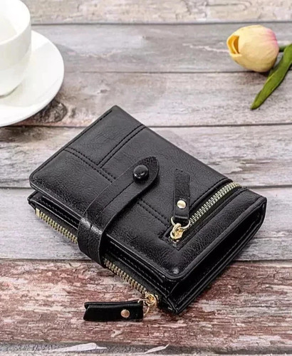 Womens black soft leather zip - black,