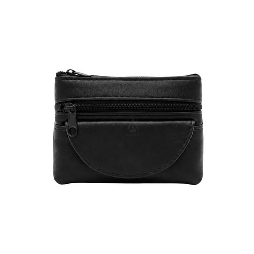 Small black leather multi zip - small,
