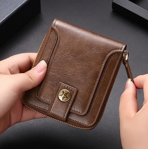 Mens leather zip around - leather,