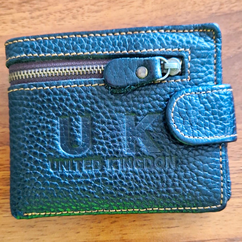 Men black leather bifold - black,