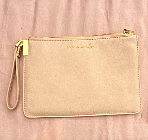 Pink faux leather - pink, wristlet