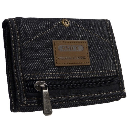 Red mens black denim trifold - mens,