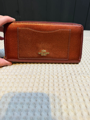 Coach metallic burgundy zip - metallic,