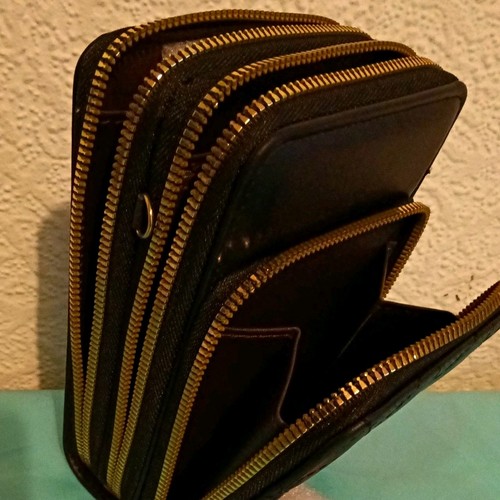 Black quilted faux leather - quilted,
