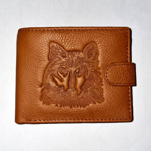 Men brown leather rfid - brown,